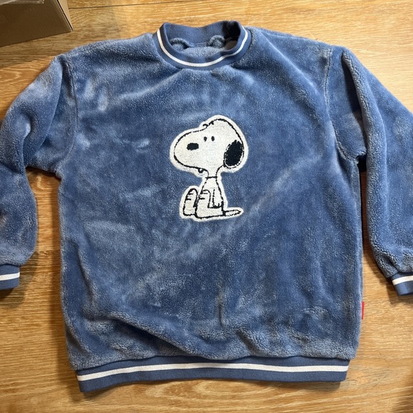 Peanuts Snoopy Sweatshirt & Pants XS ? Fleece Blue Set Soft! - Picture 2 of 11